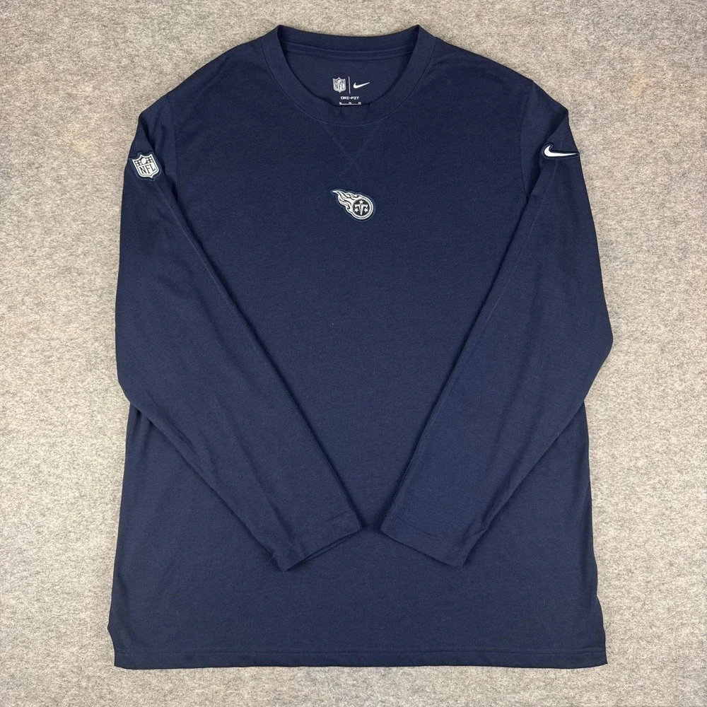 Nike Dri Fit Tennessee Titans T-Shirt Long Sleeve Blue Mens XL *